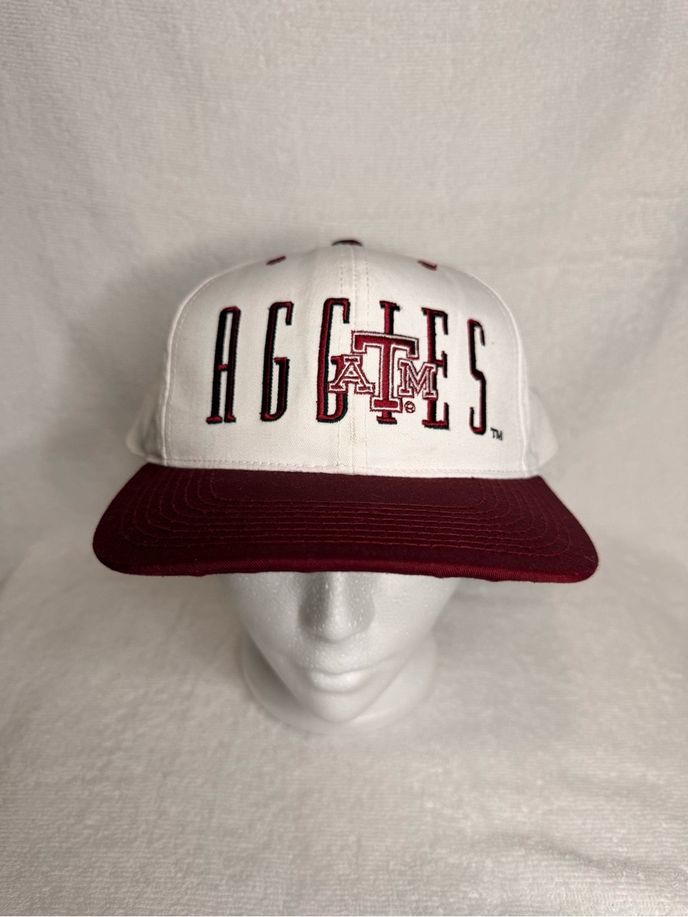 Signature Texas A&M Aggies White and Maroon Snapback Hat
